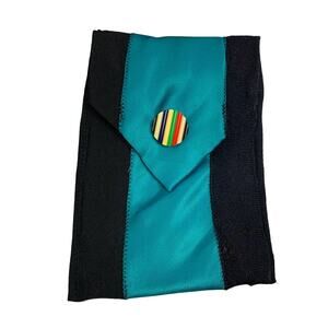 Handmade Upcycled Hand Sewn Snap Pouch Made from Vintage Mens Ties